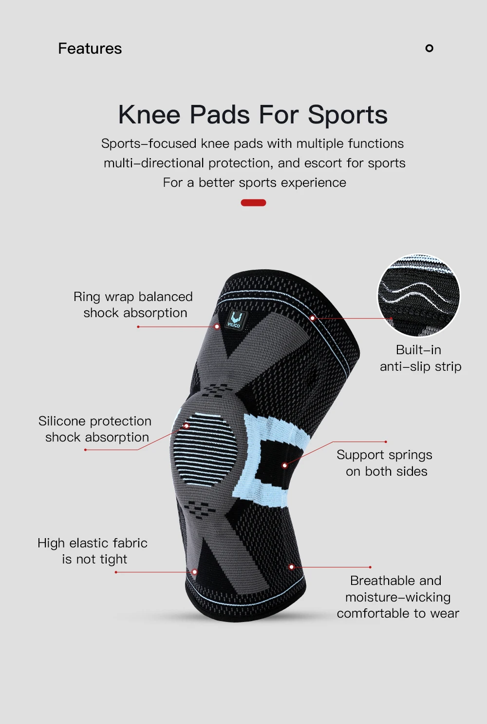 1PC Adjustable Knee Brace Open Patella Knee Support for Men Women Breathable Knee Wrap for Sports Running Fitness