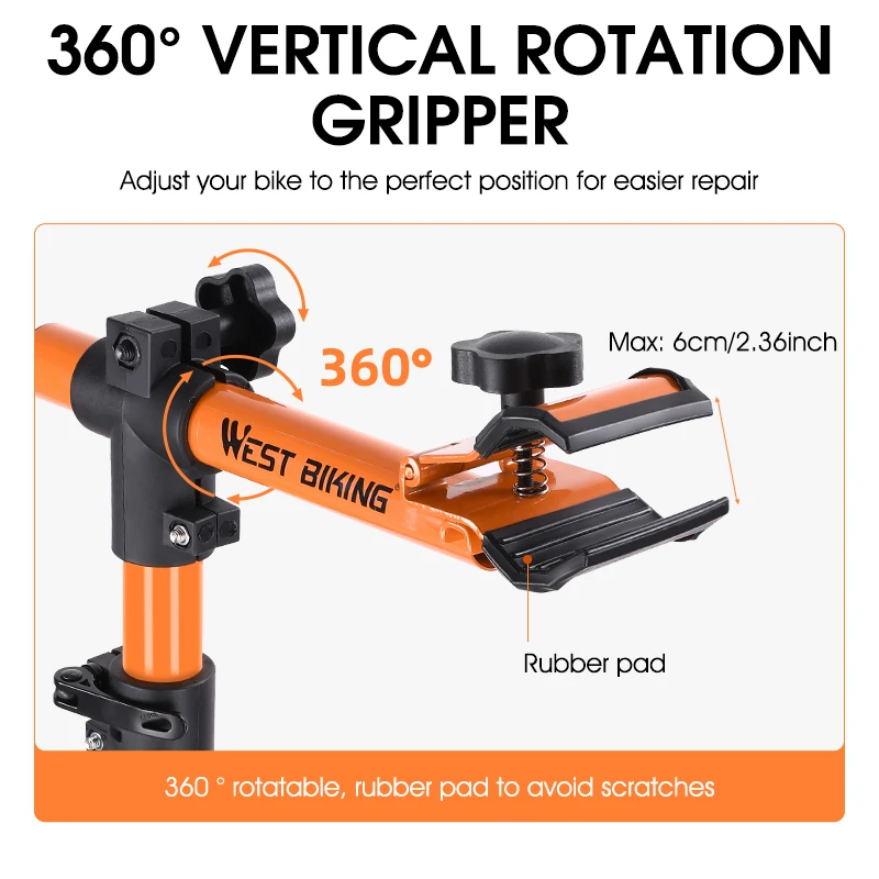 WEST BIKING Bicycle Repaire&Maintenance Stand Bike Workshop Repaire Stand With Tool Tray MTB Road 360° Rotate Racks Cycling Part