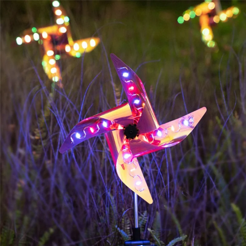

AB66-Outdoor Garden Decoration 4Pcs Solar Power Windmill Light With 32 LED Light Waterproof Night Light Garden Landscape