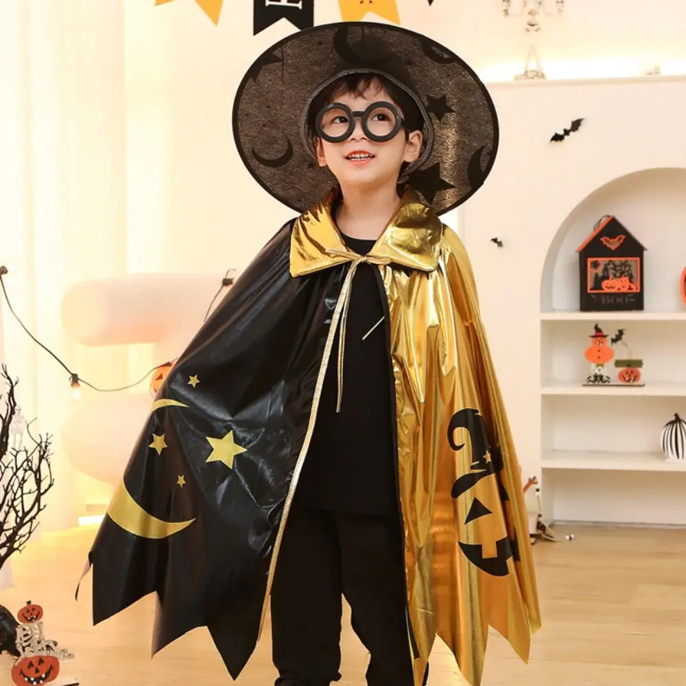 Wizard Childern Halloween Costumes Pointy Hat Costume Cosplay Props Kids Witches Robes Bright Color Cloak Halloween Cosplay Cape