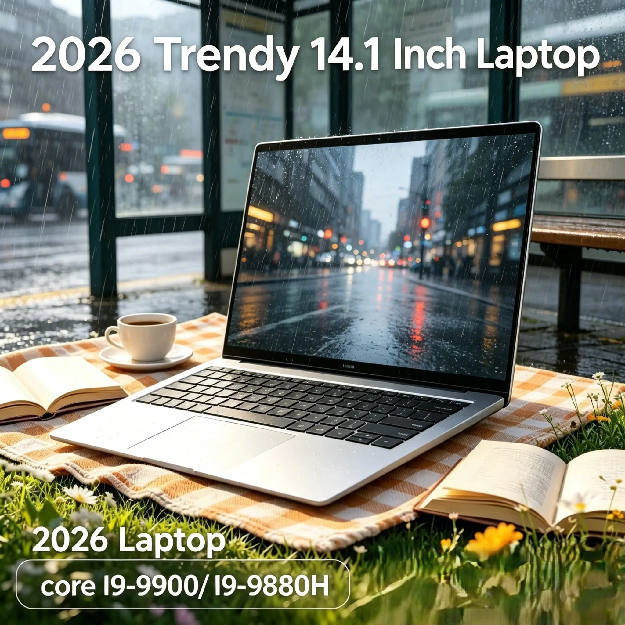 2026 New 14.1 Inch FHD Ultra Slim Laptop Intel Core i9-9900 Processor Windows 11 16GB 32GB Portable Business Office Noteboo
