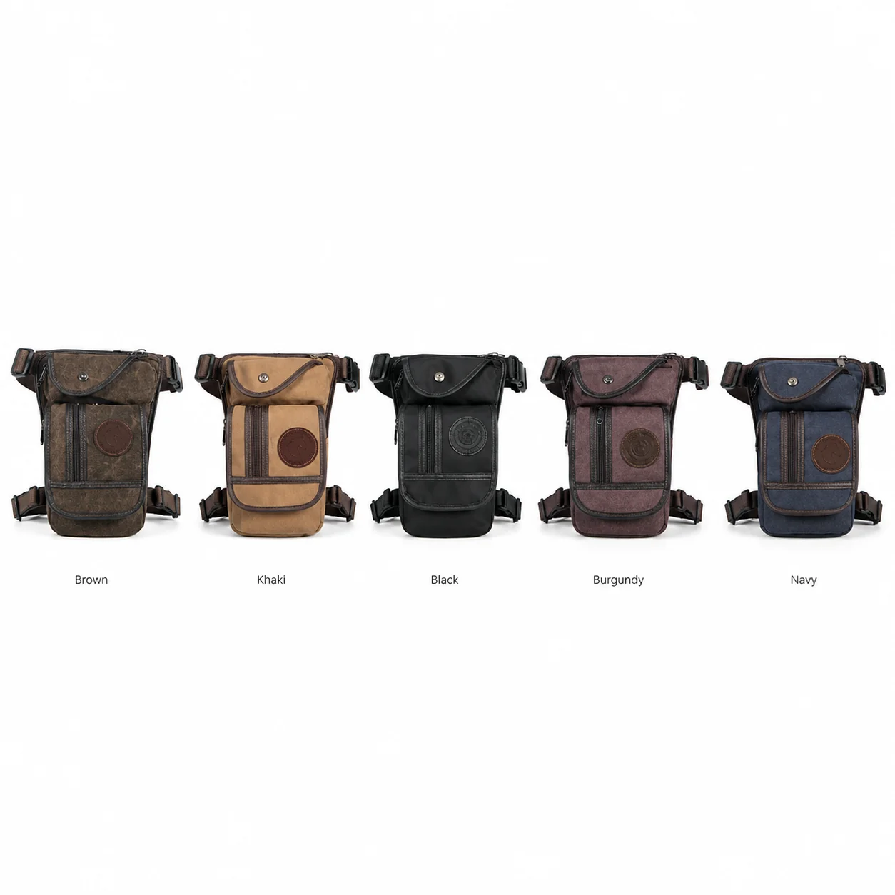Vintage Canvas Leg Bag for Men & Women, Multi-Pocket Thigh Waist Bag, Outdoor Travel Messenger Bag, Adjustable Strap Tactical view 6