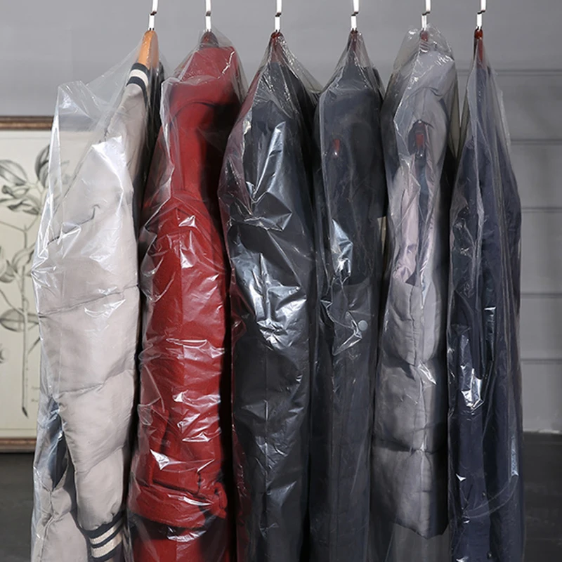 Clothing dust cover coat suit dust bag transparent plastic dust cover dry cleaning shop disposable hanging clothes bag