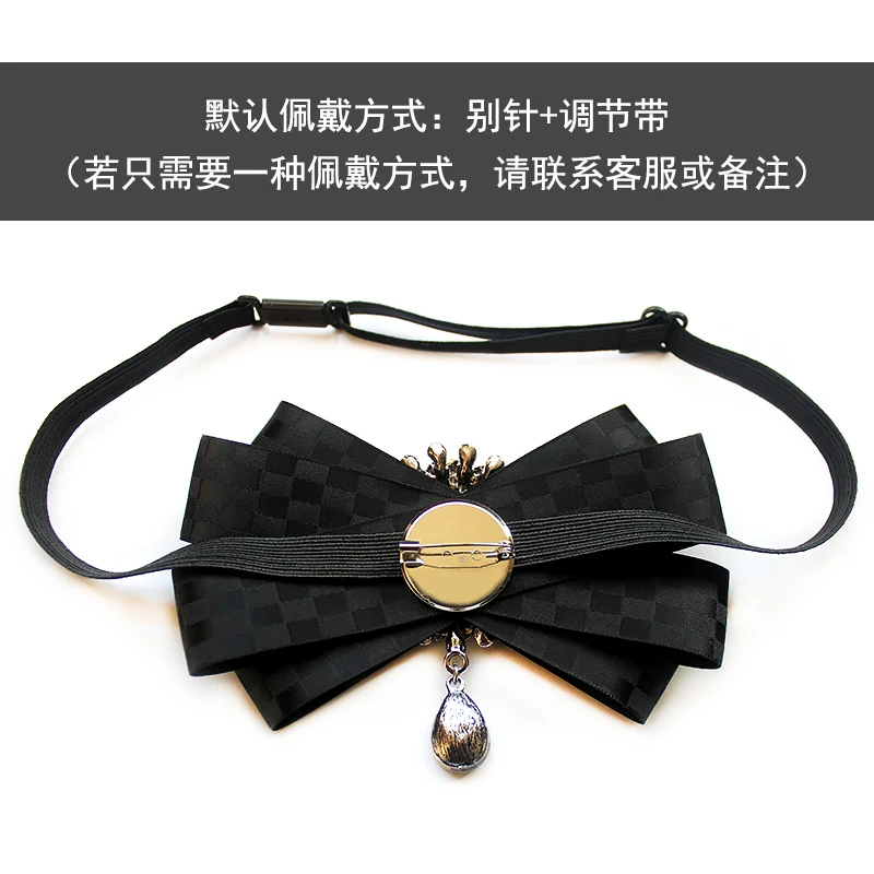 Hand Made Man Ribbon Bow Tie for Women Fashion Crystal Shirt Blouse Bowknot School Student Business Clothing Necktie Accessories