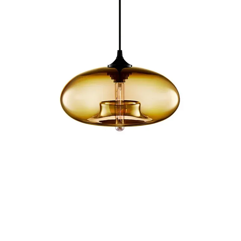 Lampe suspendue en verre au design moderne, luminaire décoratif d'intérieur, idéal pour une salle à manger, une chambre à coucher, une cuisine, un bar ou un restaurant