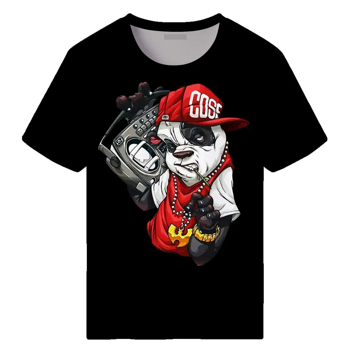 

2025 New Men's Trendy Cool Pattern Printed T-shirt Pure Cotton Casual Short Sleeve Urban Fashion Comfortable Loose T-shirt