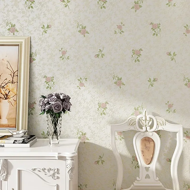 

Wallpapers Home Decor Non Woven Fresh Small Floral Wall Paper Pastoral Warmth Romantic Girl bedroom Living Room wallpaper