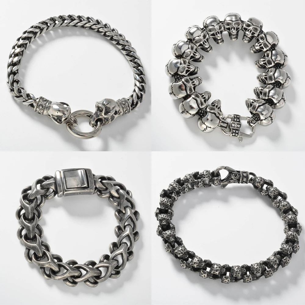 

Vintage Punk Hip Hop Rider Skeleton Bracelet Cool Charm Skull Bracelet Men Women Jewelry Souvenir For Friends Gifts
