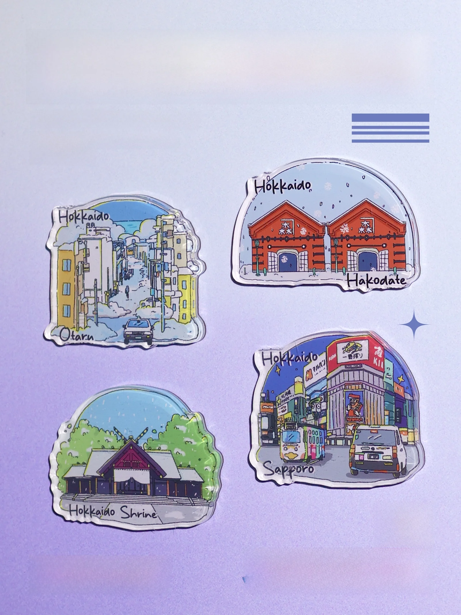Acrylic Fridge Magnets Japan Travel Souvenir Small Sapporo Hakodate Hokkaido Shrine Tokyo Osaka Kyoto Nara Cultural Creative