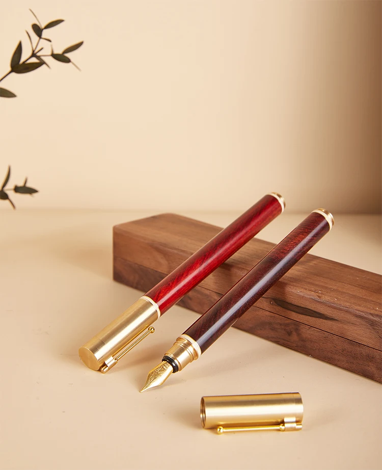 Xiaoye Red Sandalwood Germany Pen Tip Hainan Yellow Pear wood Calligraphy fountain pen Office Pen Gift Collection