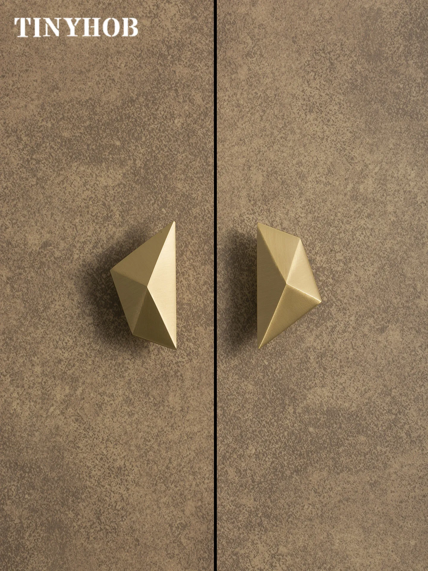 Tinyhob Irregular Geometric Brass Cabinet Pulls Solid Brass Asymmetric Cabinet Handles Minimalist Closet Drawer Door Handles
