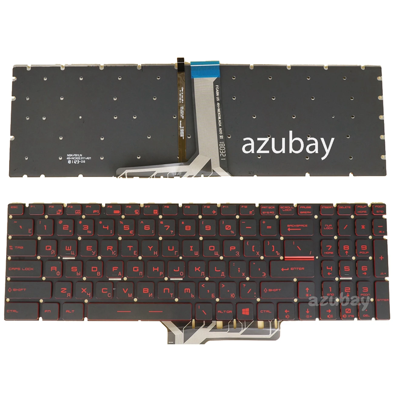 Russian Red Backlit replacement laptop Keyboard For MSI GL62 / GL72 7RDX 7REX, GL62M / GL72M 7RC 7RDX 7REX V143422KK1