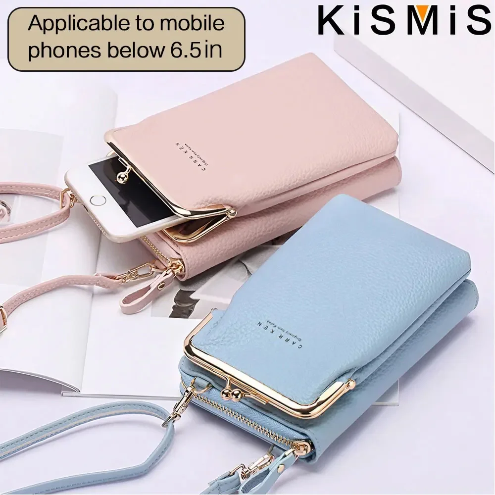 Fashion Ladies Leather Messenger Bag Clutch Ladies Mobile Phone Bag for with below 6.5 in Phone iphone Samsung