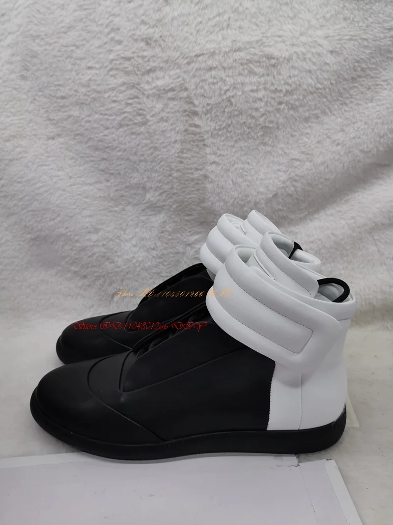 Real Picture Leather Street Style Men's Casual Shoes High Top Sneakers Man Boots Outdoor Activity Zapatillas Hombre Chaussure