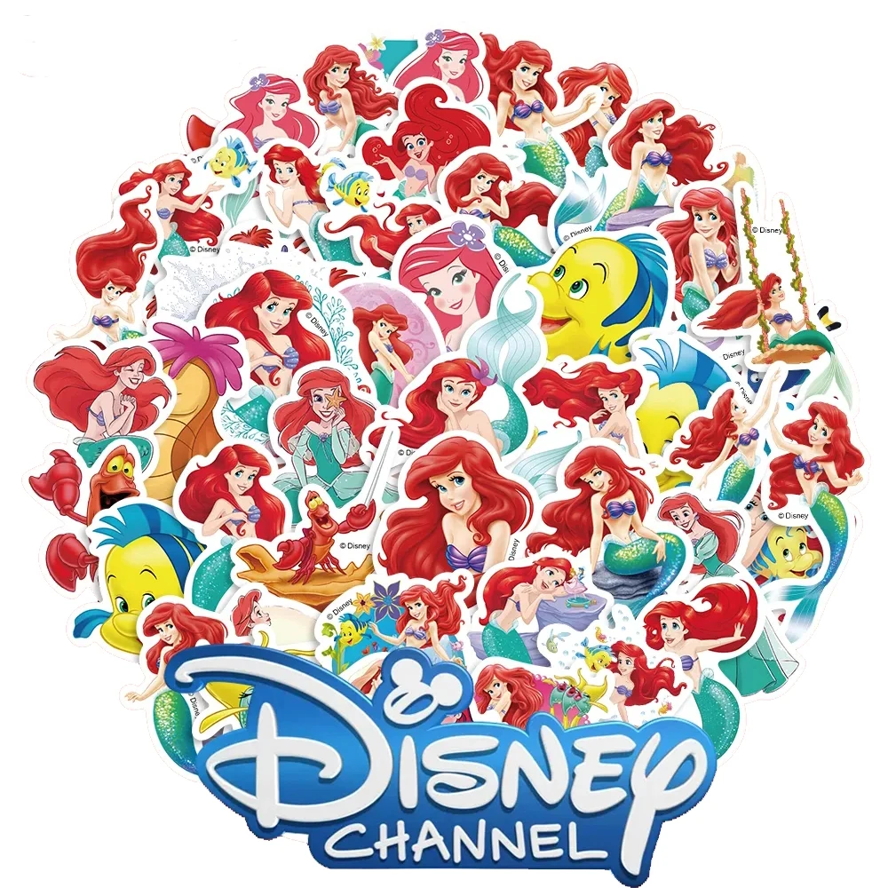 

10/30/50pcs Kawaii Disney Cartoon The Little Mermaid Stickers Princess Ariel Catoon Sticker DIY Phone Stationery Cute Decals Toy