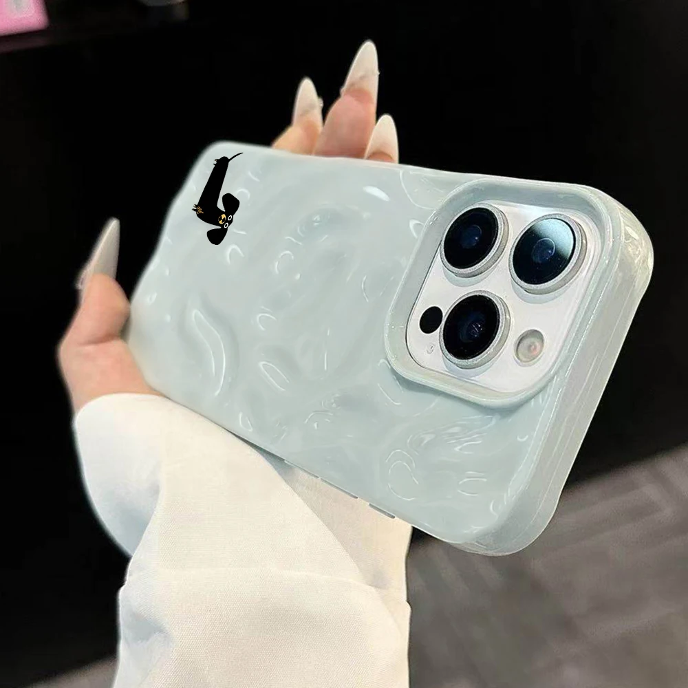 Minimalistische Dackel-Handyhülle für iPhone 17 16 15 14 13 12 11 Pro Max 14 Plus 17Air, Falten-Wellen-Design, weiche Silikonhülle – Detail 1