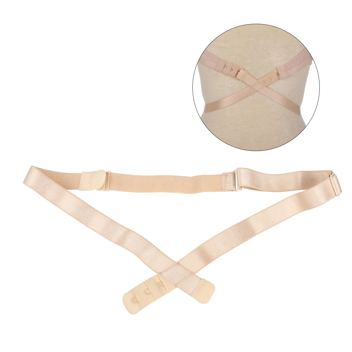 

Bra Cross-belt Extension Strap White Backless Converter 3 Hooks Adjustable Long Strap For Low Back Shirts Dresses Bra Extender