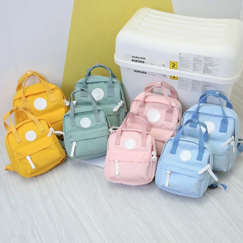 New Mini Parent-Child Simple Canvas Mommy Bag Backpack School Bag Women\'s Small Backpack Female Satchel Diaper Bag Baby