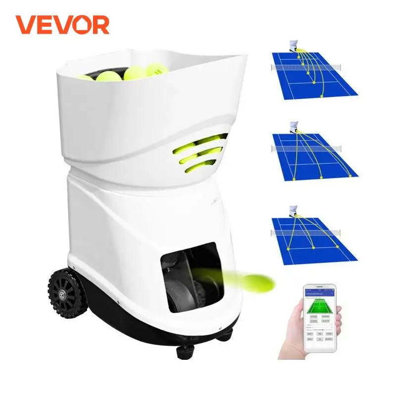 VEVOR TS-03/06/08 Tennis Automatic Serve Machine trainer Support Portable Machine APP Control Count for Tennis Training