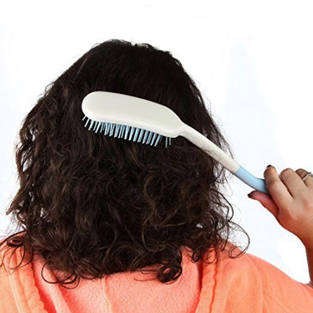 

2 шт. расчесок с изогнутой ручкой, длинные пластиковые расчески для пожилых пациентов, эргономичный дизайн, подходят для влажных и сухих типов волос