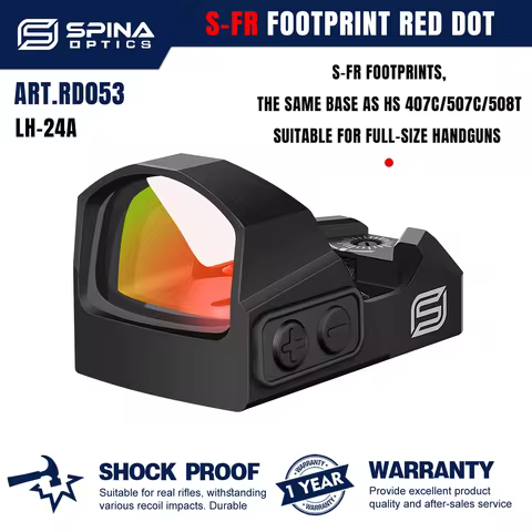 SPINA OPTICS Lone Hawk LH-24 2MOA S-FR Pistol Red Dot Sight IP7 Waterproof Fit 9mm 12GA G17/19 HS 407C/507C/507T