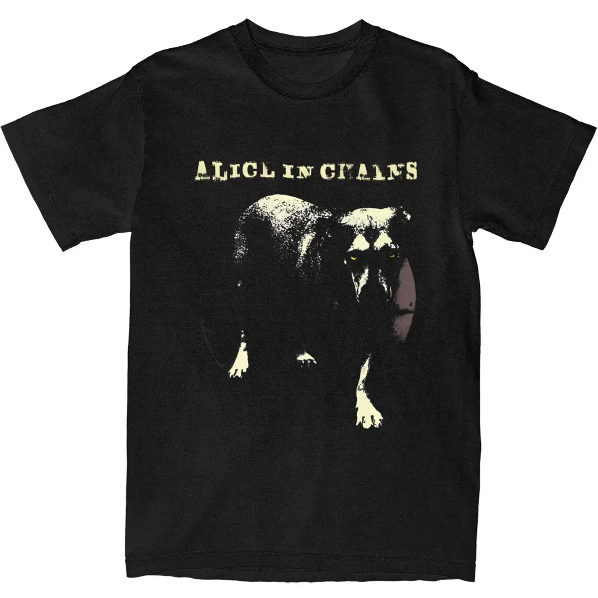 Alice Logo Köpek Zincirler T Gömlek Trendy Serin T-Shirt Kısa Kollu Y2K Casual Tops Plaj Pamuk O-Boyun Artı Boyutu Elbise