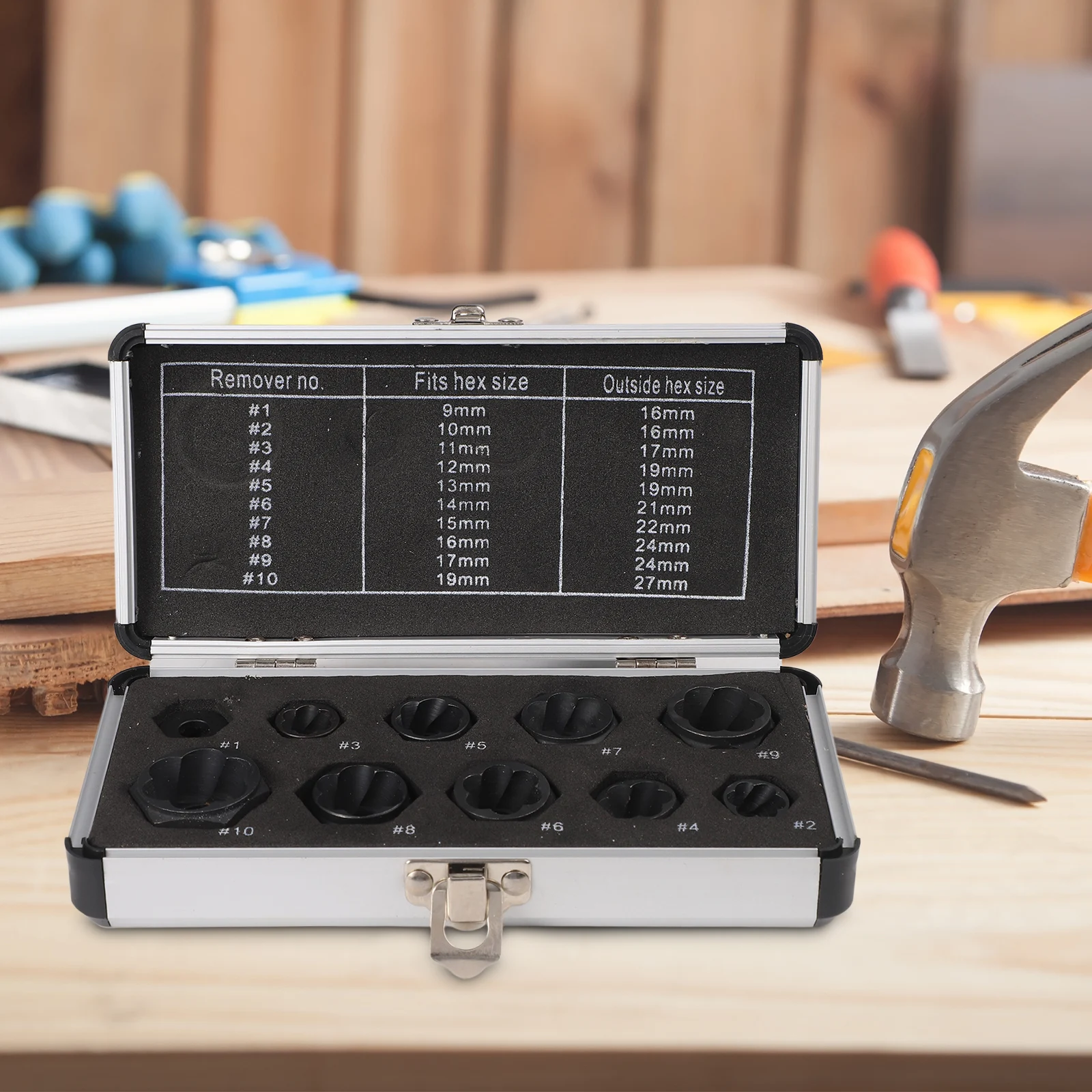 

Bolt Threading Extractor Damaged Bolt Tool Repair Projects 10-Piece Set Convenient Storage Case Easy Extraction Tools