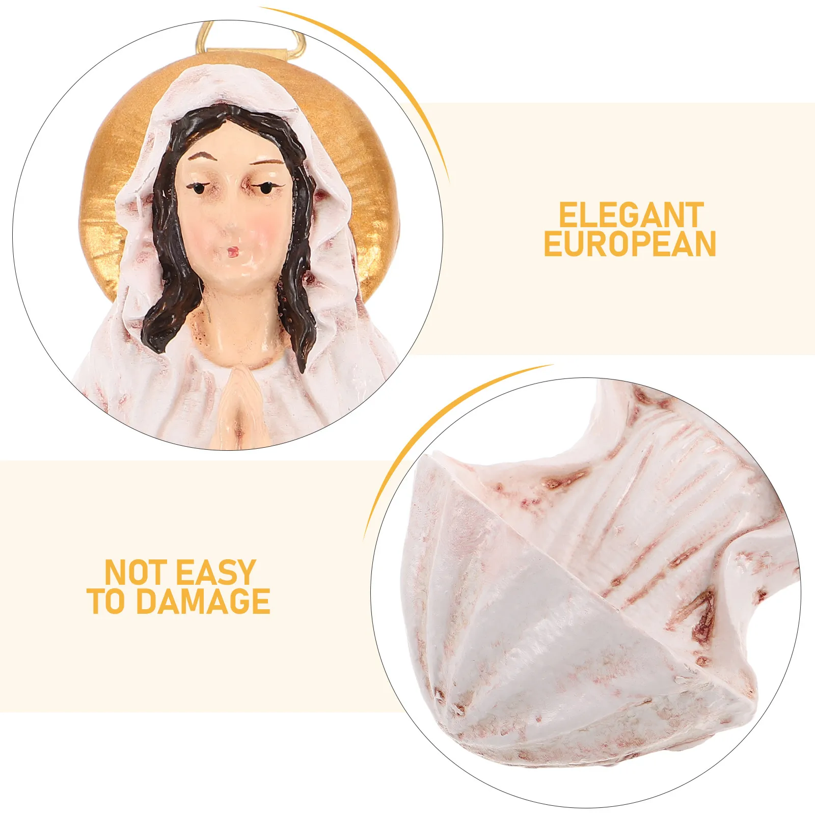 Holy Water Font Wall Mounted Resin Virgin Mary Holder Catholic Decor for Home Church Entrance Baptism