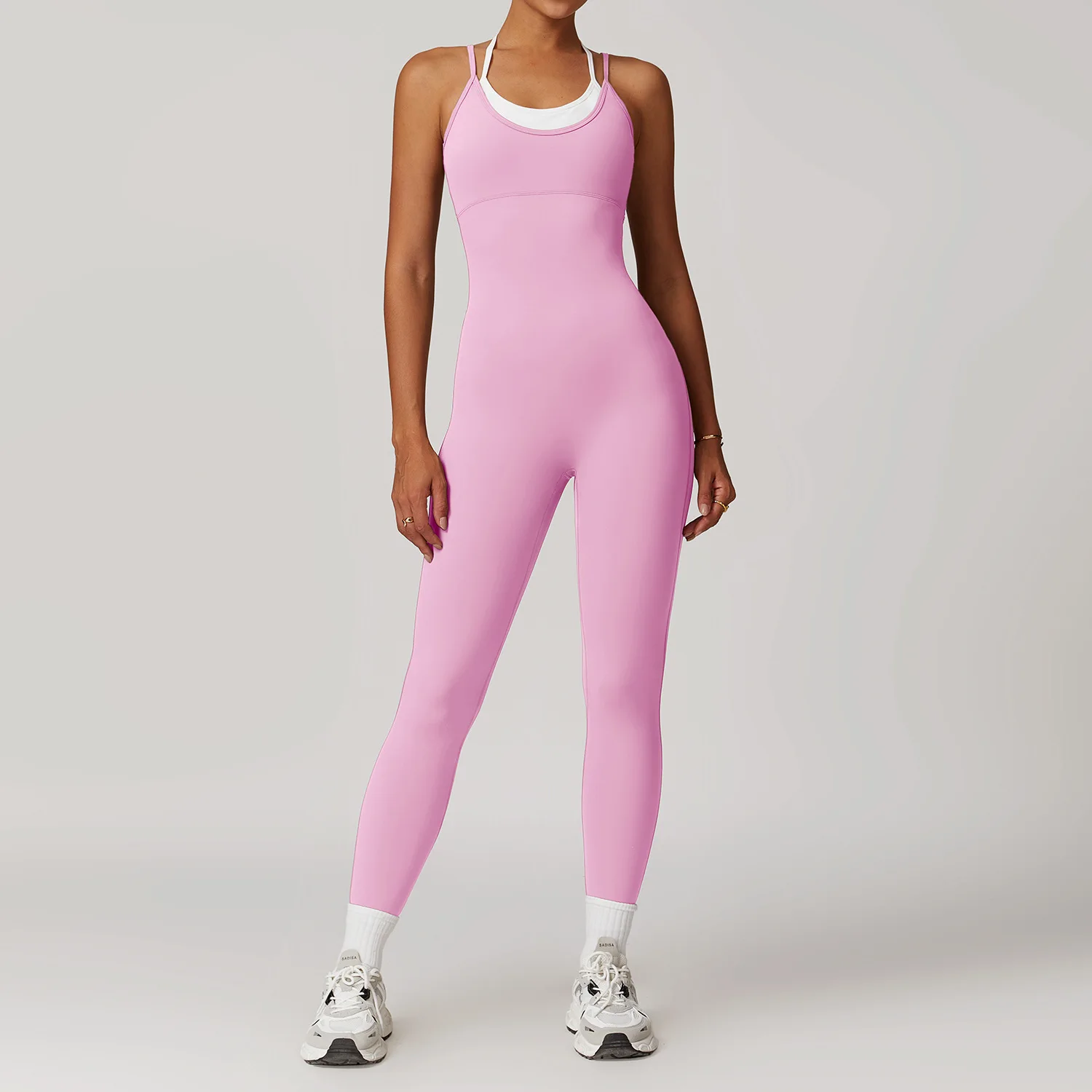 Sexy Women's Clothes Yoga Set Color Blocking Jumpsuits One Piece Fitness Rompers Sleeveless Sportswear Gym Set Workout Tracksuit