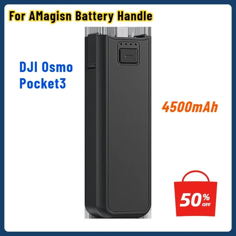 

4500mAh AMagisn Battery Handle for DJI Osmo Pocket3 Handheld Power Bank Charging Hand Grip Accessories