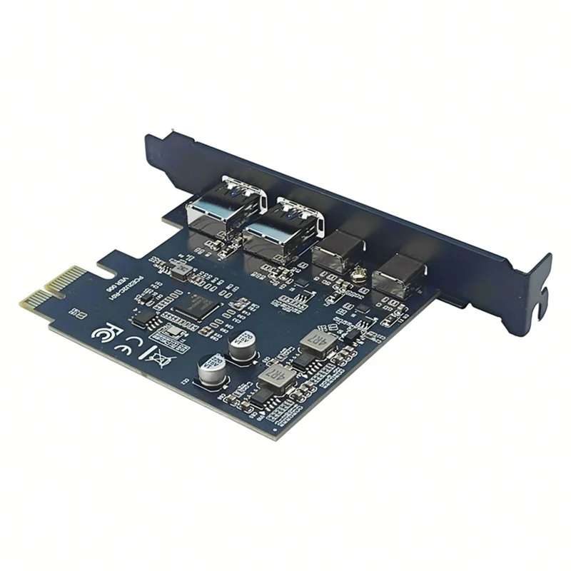 

4 порта, 5 Гбит/с, концентратор карты PCIE, плата USB 3.0 PCI-E, 2 порта USB A + 2 порта Type-C, адаптер карты расширения USB PCI-E для компьютера