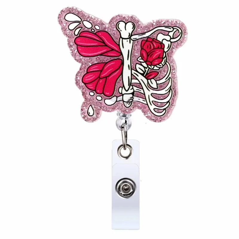 Creative Organ Medical Telescopic Chest Card with Easy To Pull Buckle and ID Clip Design ID Name Holder Clip for Nurse Keychain