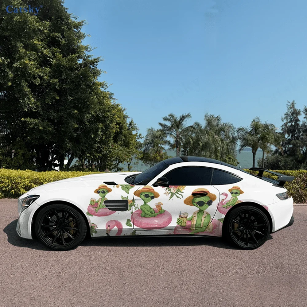 

Пляжный космический инопланетный отдых, боковая наклейка для автомобиля, водонепроницаемая ПВХ, устойчивая к царапинам наклейка, защита автомобиля, автоаксессуары в подарок