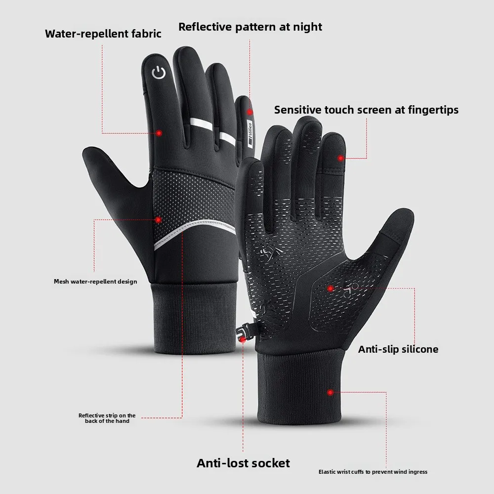 الخريف والشتاء الرياضة في الهواء الطلق ركوب الدراجات ركوب الدراجات قفازات دافئة مقاوم للماء والرياح قفازات تسلق الجبال #1