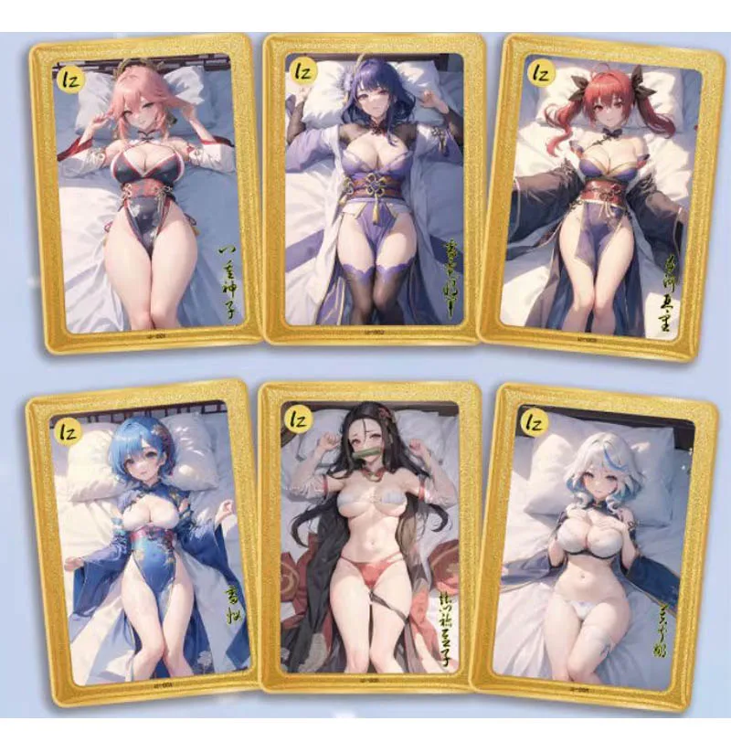 Sexy Girl Goddess Nude Metal Card ACG Goddess Story Card Sexy Maid Underwear Black Silk Uniform Girls Big Breasts and Perky Butt