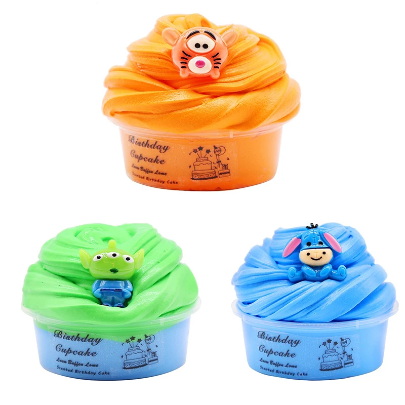 

New Slime Fluffy Set for Kid Cartoon Cotton Mud Puff Color Mud Diy Accessories Decompression Charms Slime Toys Plasticine Gift