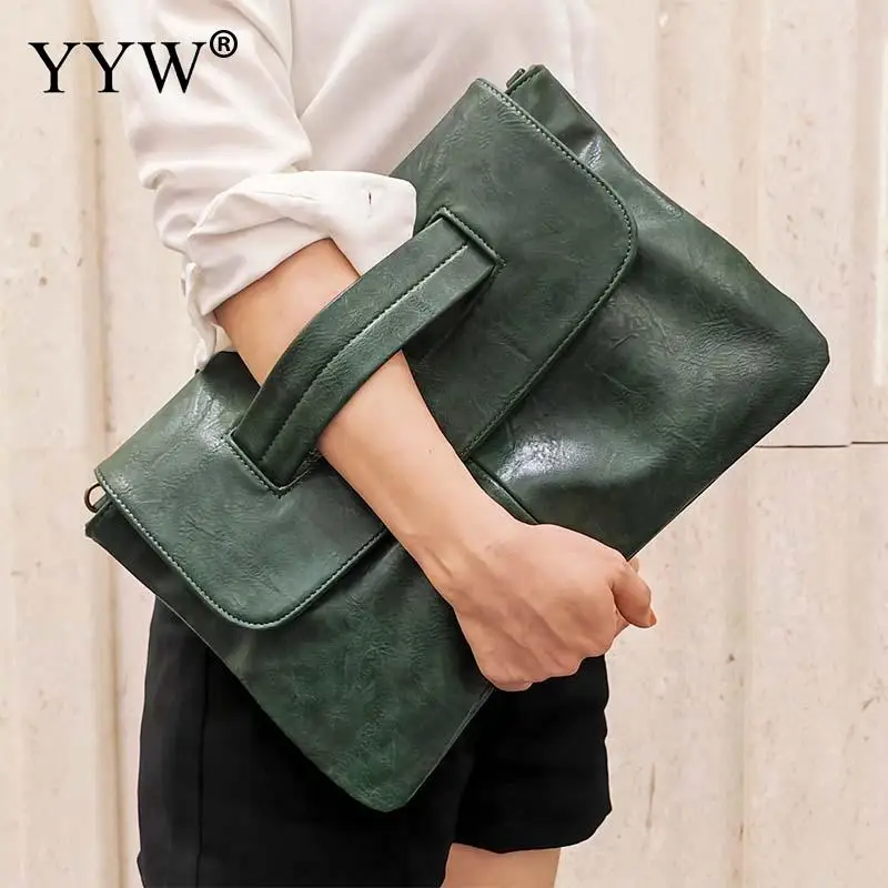 Women Envelope PU Leather Clutch Handbag Large Capacity Female Daily Commuter Messenger Purse Ladies Party Evening Bags Wallets