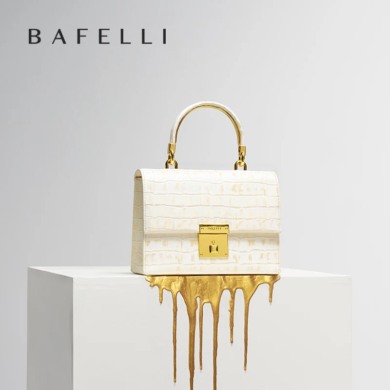 BAFELLI WOMEN'S BAG NEW FASHION LADY STYLE ELEGANT FEMALE HANDBAG K GOLD GENUINE LEATHER SHOULDER LUXURY BRAND PURSE 2023