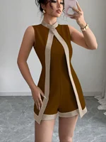 Elegant Women's Bodycon Jumpsuit, Sleeveless Backless Design, High Waist Ruched Detailing, Perfect for Parties & Events - Image 4