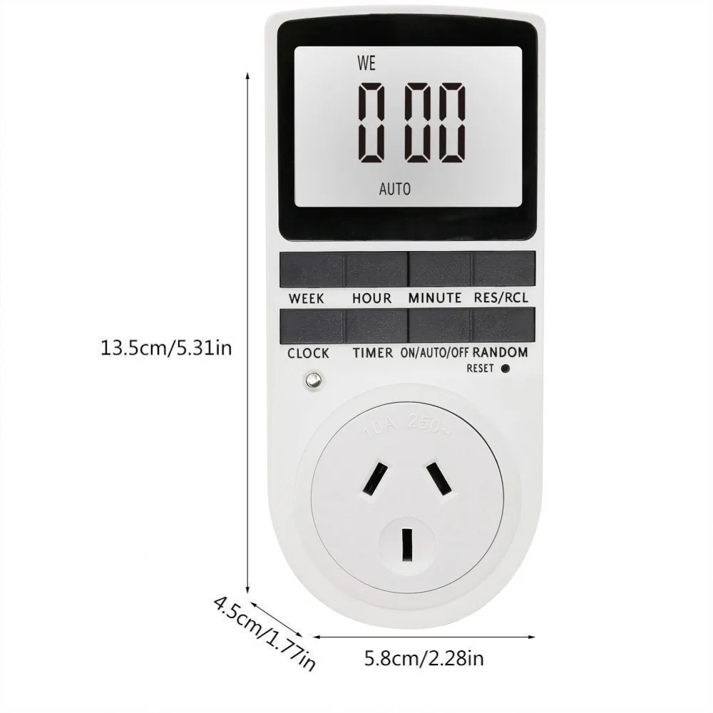 Cerhot AU Plug Timer switch Timer Socket Programmer 7 Day 12/24 Hours  Kitchen Digital Socket Programmable Digital Power Control