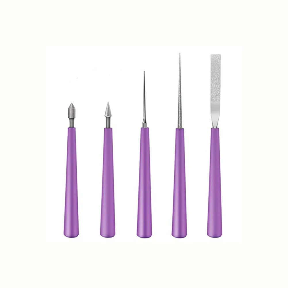 Bead Hole Enlarger Set 5PCS Glass Bead Reamers Emery Coated for Reaming Pearls Crystals Jade and Craft Beads Pre-Drilled Only