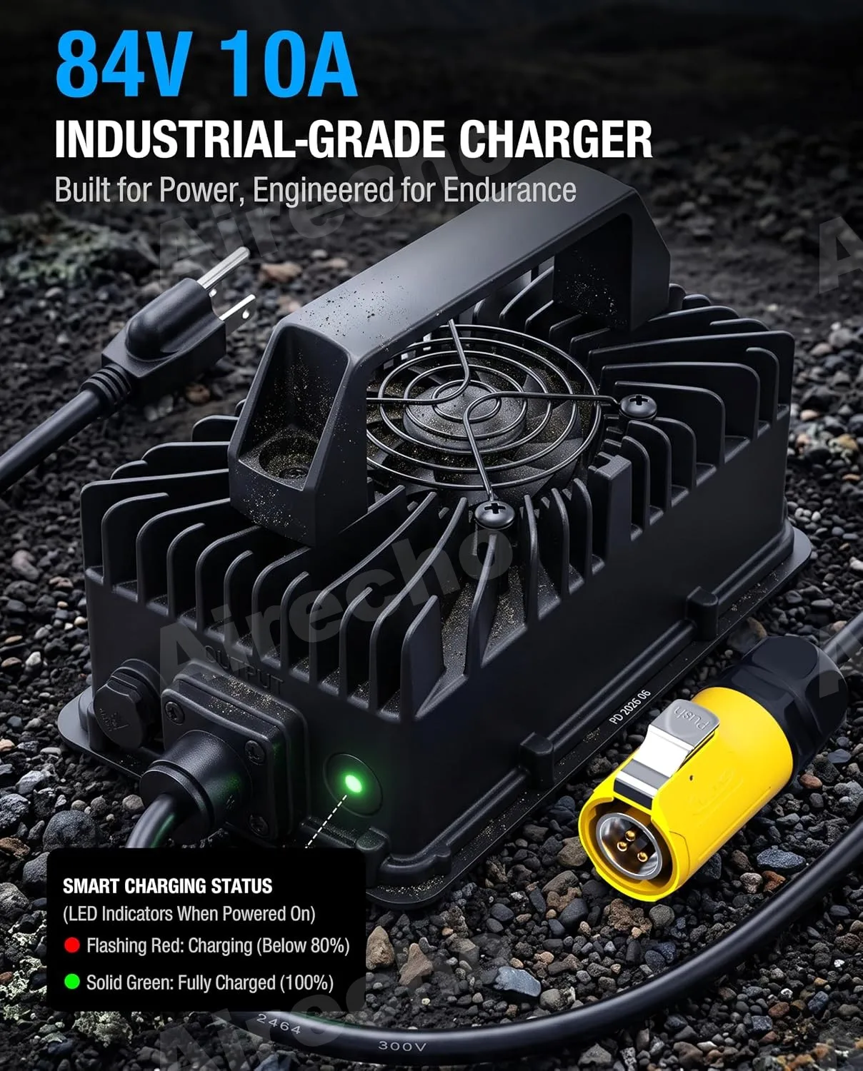 84V 10A Smart Fast Charger Compatible with 79BIKE Falcon Pro Dirt Bikes | IP65 Waterproof Rapid Charging Power Supply Fit for 79Bike Electric Motorcycles Falcon Pro with Cooling Fan, Same Original