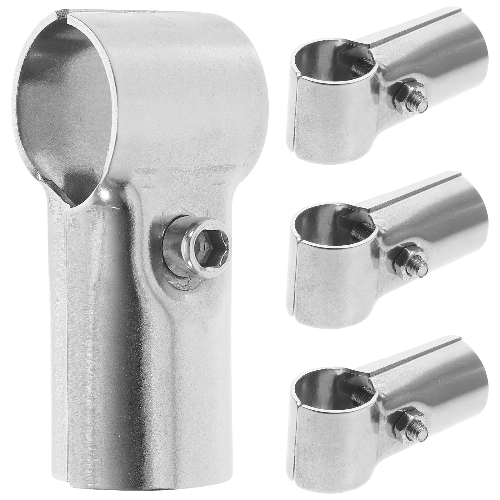 

4 Pcs Chain Fence Clamps End Pipe Link Fittings Chained Greenhouses Shelf Rail Bracket Tools Repair Stainless Steel Accessories