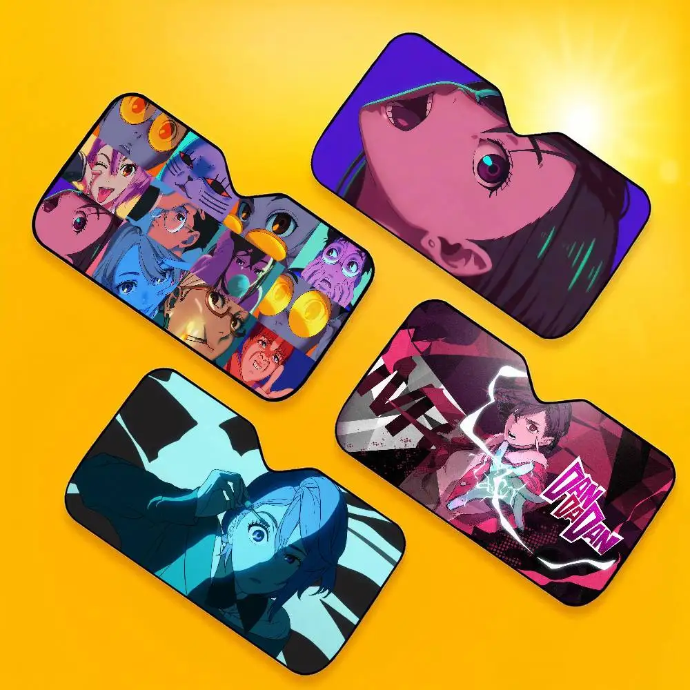 Anime DAN DA DAN Car Sunshade Shield Windshield Window Sun Blocker Cover Interior Protection for Truck SUV Visor Universal
