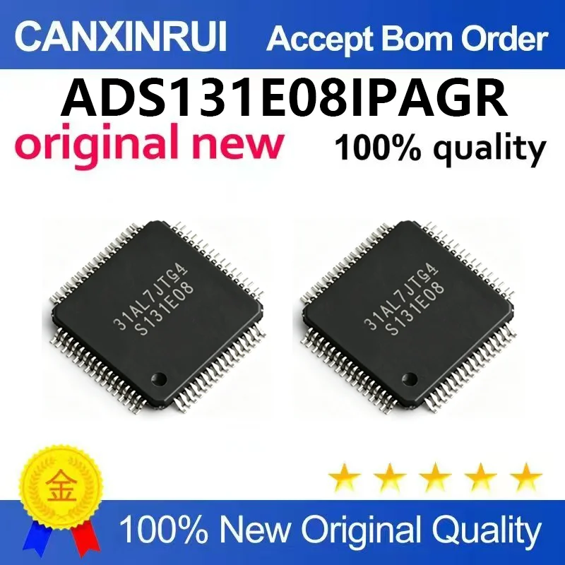 (5pcs-100pcs)Original genuine ADS131E08IPAGR silk screen ADS131E08 patch QFP64 analog front-end chip