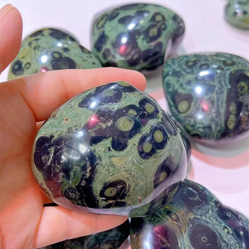 Natural Crystal Green Gemston Tumbled Kambaba Jasper Palm Stone for Decoration