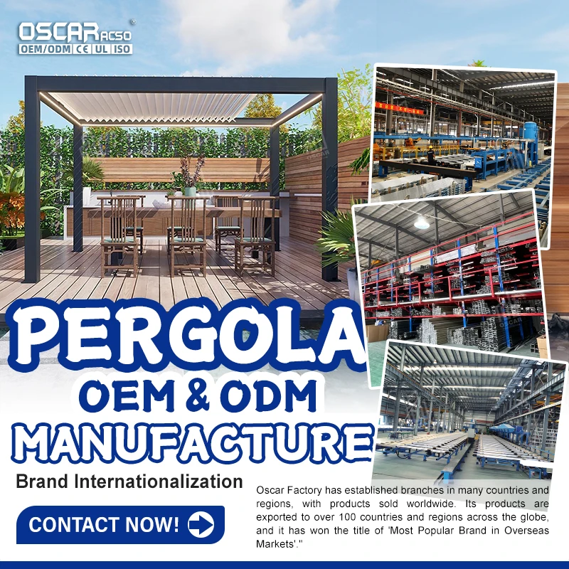 3x3 3x4 4x4 6x4m Customizable Outdoor Bioclimatic Aluminium Louver Pergola for Garden Patio Backyard pergola view 5