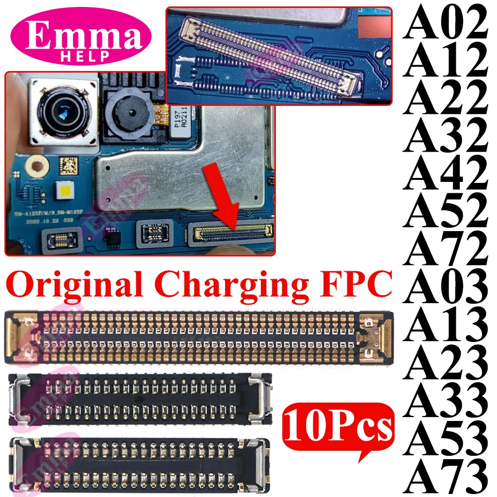 10pcs USB Charger Charging Port FPC Connector 78Pin For Samsung A33 A53 A23 A13 A73 A52 A32 A22 A12 A72 A02 A03 Plug On Board