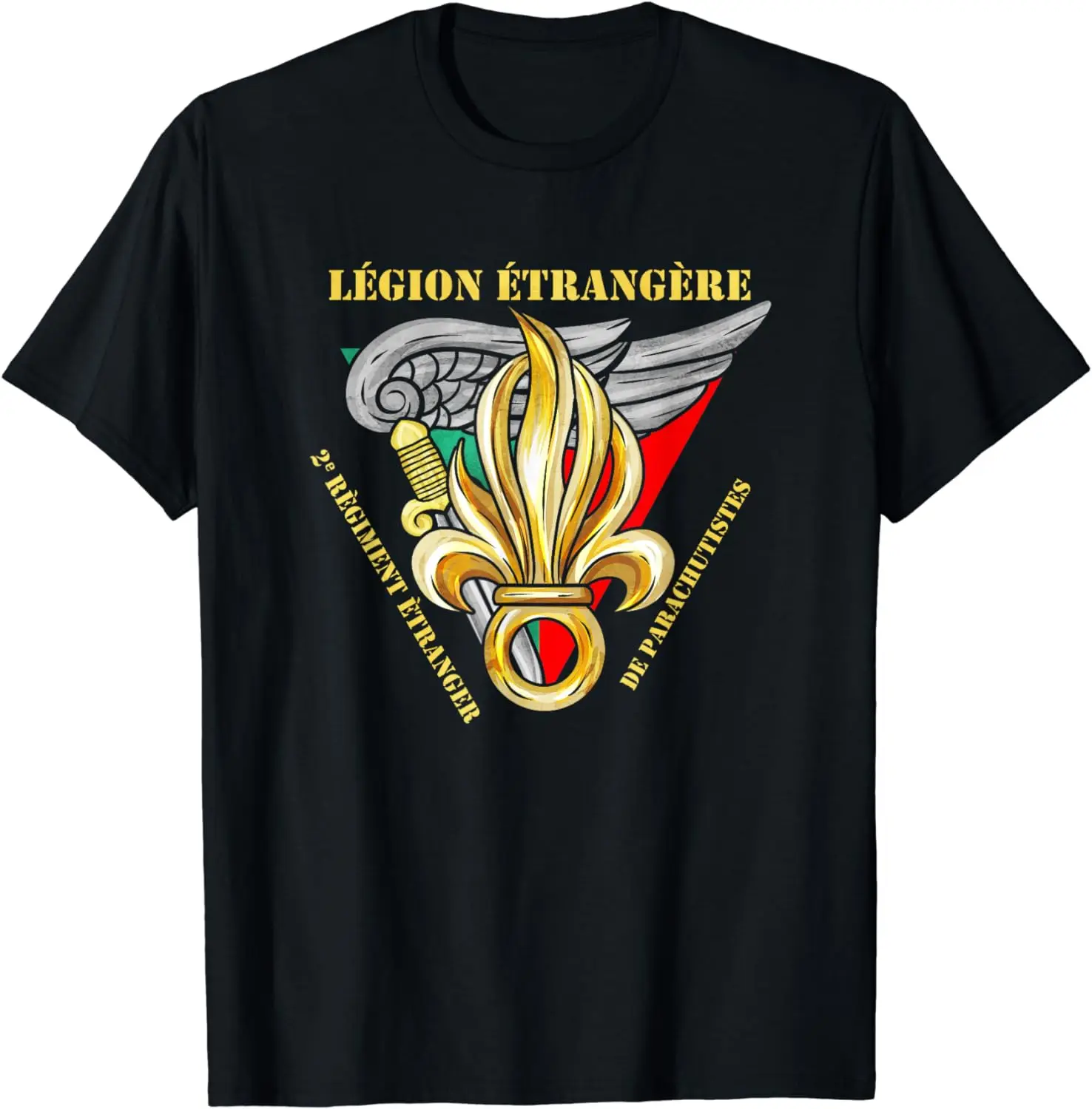 Légion Etrangere 2e Regiment De Parachutistes Blason T-Shirt Short Sleeve Casual 100% Cotton T Shirts