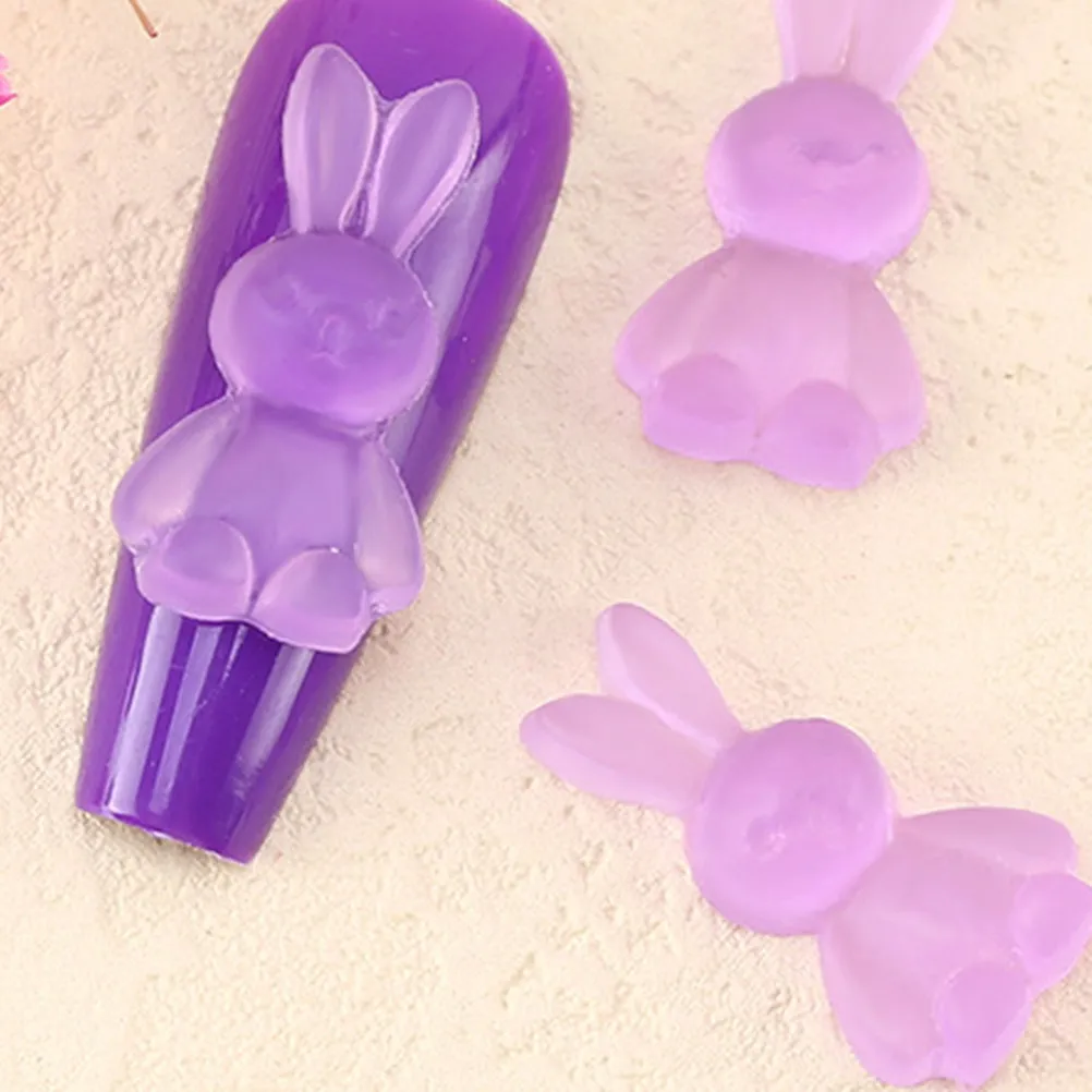 

30 шт. Желейные украшения для ногтей в виде кроликов, цветные, для маникюра, милые полимерные фигурки для женщин, уникальный дизайн, аксессуары для ногтей